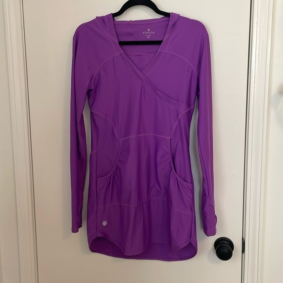 Women's Athleta Wick It Wader XS Long Sleeved Hooded Beach Cover Up Tunic - Picture 1 of 6